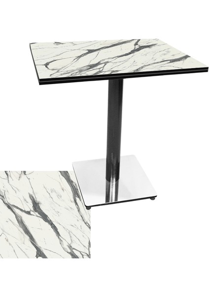 Karanfil Kompakt Laminat Kare Masa 76X76 - Afyon Marble