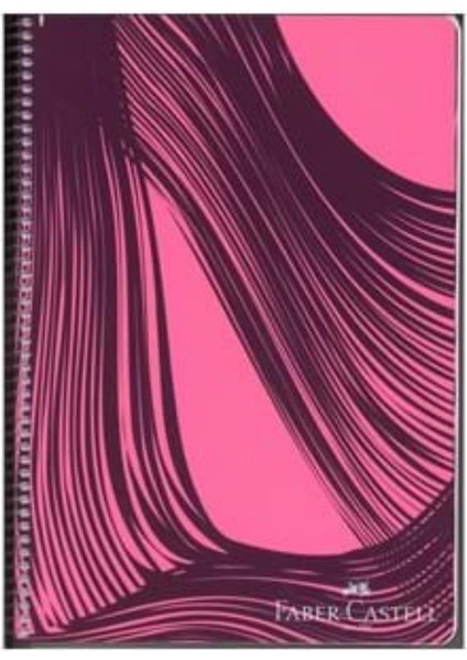 Faber Castell Pp Kapak Waves Spiralli Defter 100 Yp Çizgili 5075 000436-PEMBE
