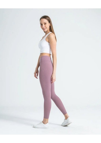 Kadın Yüksek Bel Içi Şardonlu Fitilli Tayt Gül Kurusu fiyatları