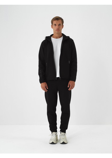 Erkek Siyah Pamuk Dokulu Regular Fit Sweatmont fiyatları