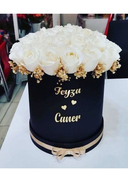Silindir Kutuda Gerçek Görünümlü Yapay Kadife Gül Kız Isteme Buketi Hediyelik Çiçek