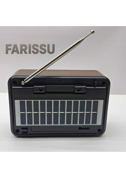 BK-340 Solar Şarjlı Retro Görünümlü Am/fm/sw 3 Bant Dünya Radyosu ve Mp3 Çalar - Kahve/bronz