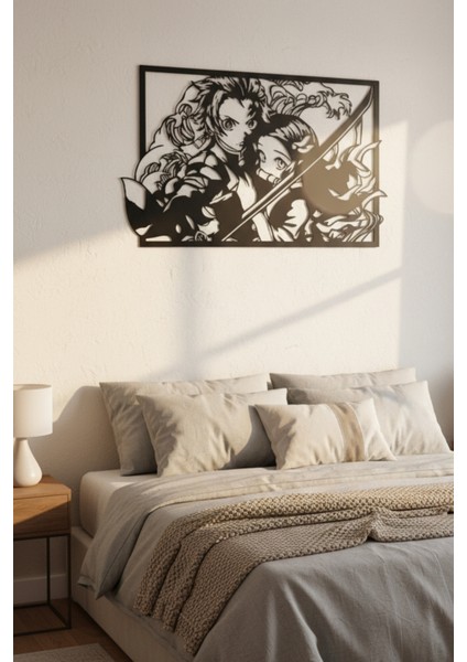 Anime Temalı Metal Duvar Dekoru Siyah Metal Dekoratif Modern Duvar Aksesuarı fiyatları