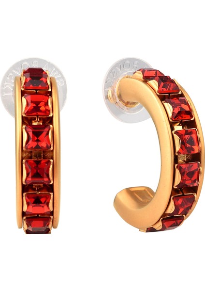 Kırmızı Taşlı Küpe