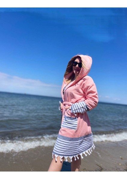 %100 Pamuklu, Kapüşonlu, Saçaklı, Unisex ,Havlu Peştemal Bornoz fiyatları