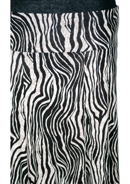 Barem Kadın Arzu Korsajlı 6 Parçalı Desenli Penye Siyah Etek D57 fiyatları