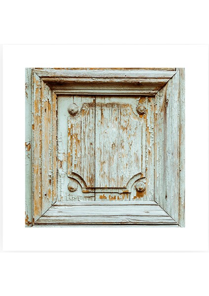 Rustic Touch – Çerçeveli Ahşap Doku Temalı Kare Kanvas Tablo – 40*40 cm Mavi Eskitme modelleri