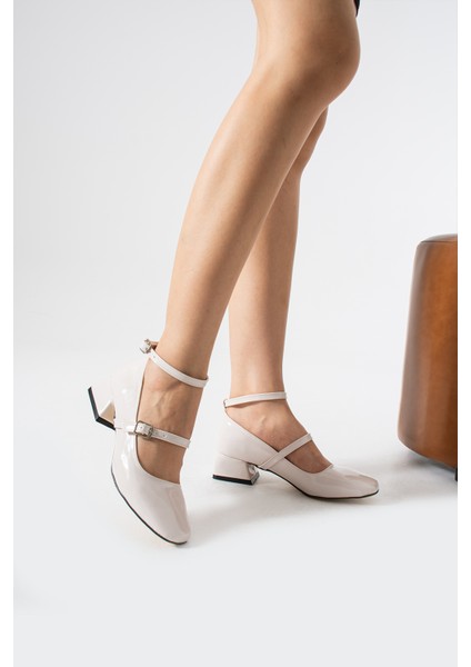 BA04594 Ten Rugan Kadın Bilekten Kemerli 3 cm Topuklu Ayakkabı - 39