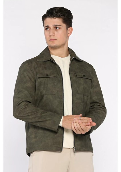 Erkek Slim Fit Suni Deri Ceket P-00018818