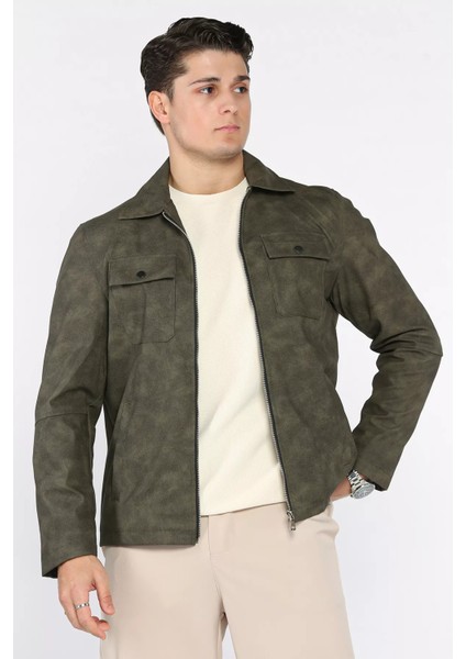 Erkek Slim Fit Suni Deri Ceket P-00018818 fiyatları