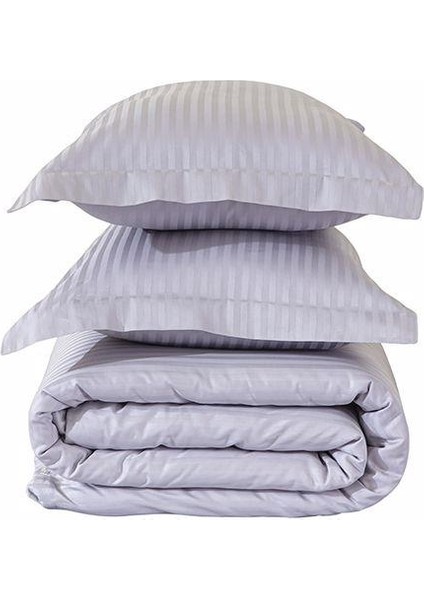 Pamuk Saten Jakarlı Gri Çift Kişilik Nevresim Takımı fırsatları