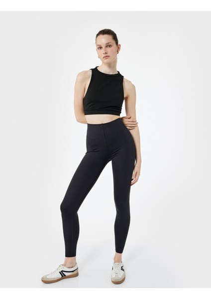 Yüksek Bel Interlok Bilek Boy Dar Kesim Spor Tayt fiyatları