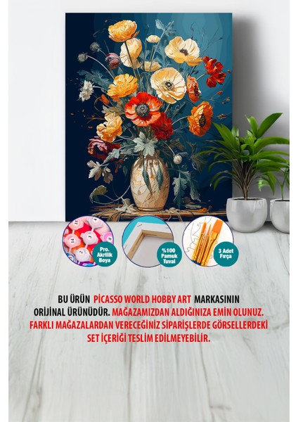 Vazoda Gelincikler Sayılarla Boyama Seti fiyatları