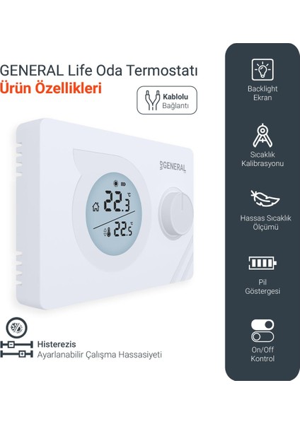 Life MITRA HT220 Kablolu Dijital Oda Termostatı fiyatları