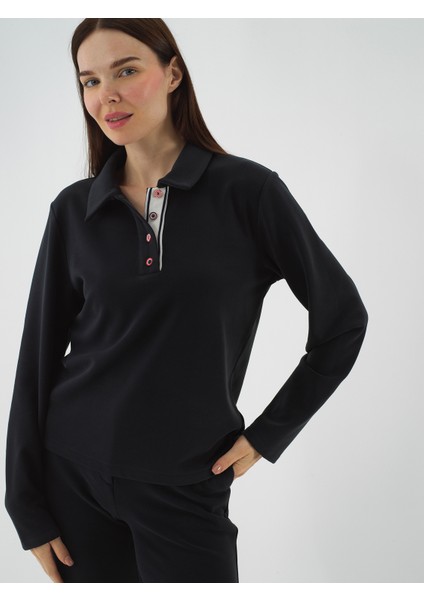 Kadın Lacivert Modal Dokulu Regular Fit Uzun Kollu Tişört fiyatları