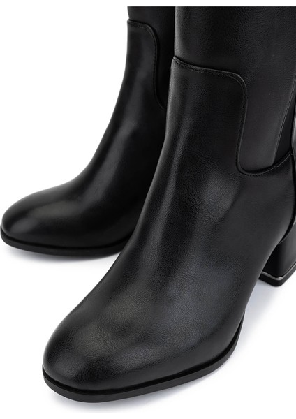 Kadın Suni Deri Siyah Topuklu Çizme 889 9201 Bn Czm SK25-26 Sıyah modelleri