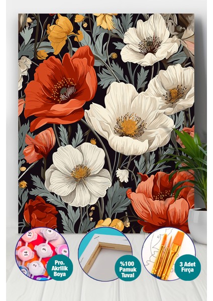 Büyüleyici Çiçekler Sayılarla Boyama Seti