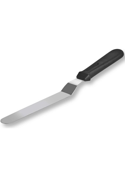 Narkalıp Paslanmaz Çelik Eğik Pasta Sıvama Spatulası Oval Uçlu Küçük Boy