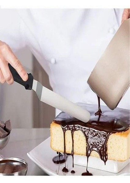 Narkalıp Paslanmaz Çelik Eğik Pasta Sıvama Spatulası Oval Uçlu Küçük Boy modelleri