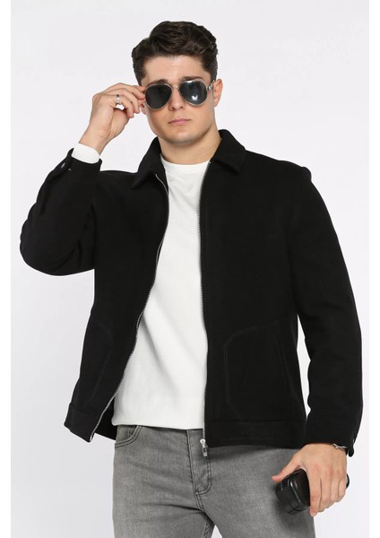 Fermuarlı Erkek Kaşe Kaban P-00018804