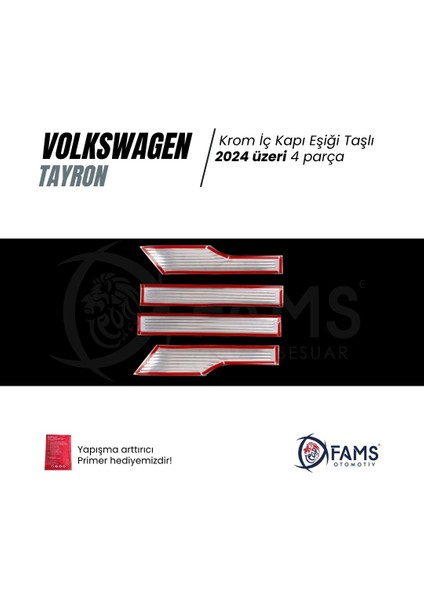 Vw Tayron Uyumlu Iç Kapı Eşiği 4 Kapı 2024 Üzeri P.çelik (Taşlı) modelleri
