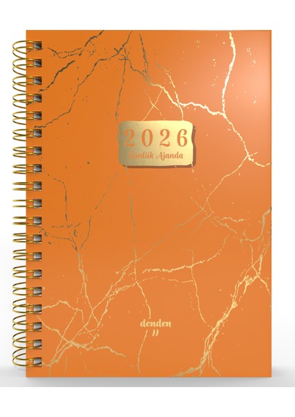 Spiralli 2026 Ajanda Mermer Turuncu fiyatları