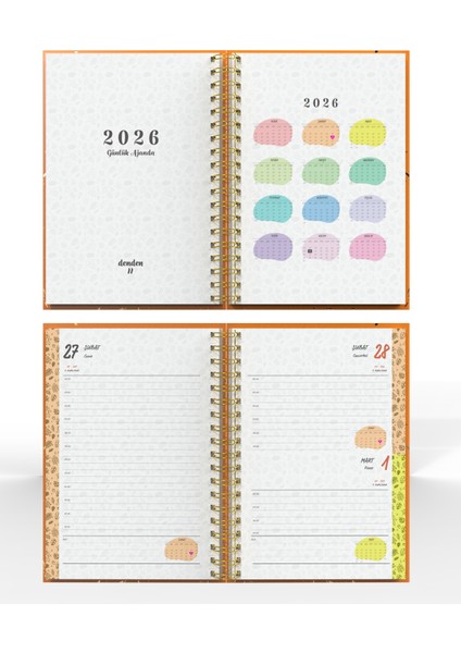 Spiralli 2026 Ajanda Mermer Turuncu fırsatları