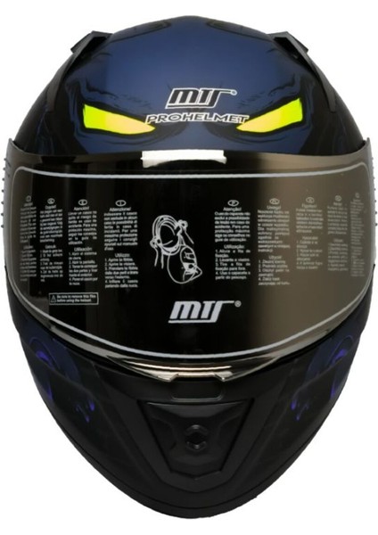 Motosiklet Kaskı Ecer 22.R06 Sertifikalı Double Vizör Full Face Kask Mision Blue