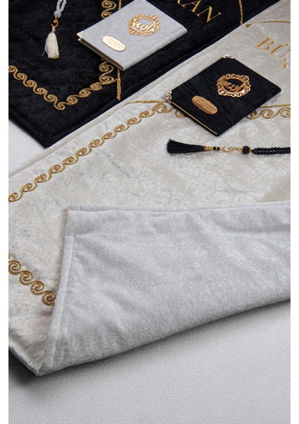 Çeyizlik Kişiye Özel Isimli Kalpli Seccade Seti - Sandıklı Hediyelik Eşli Çift Seccadesi - Gold indirimleri