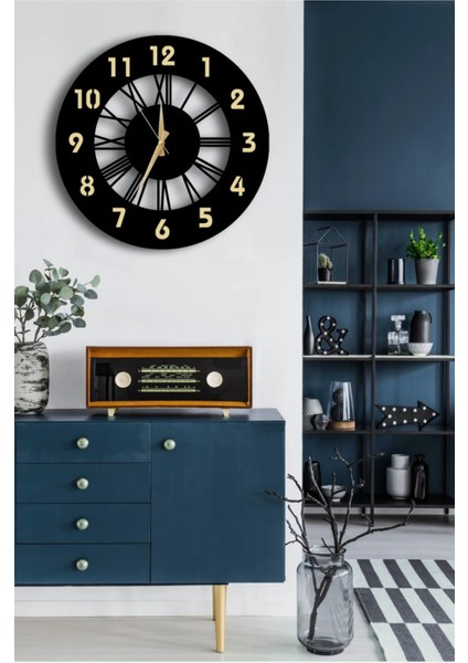 Modern Ahşap Duvar Saati Sağlam **çok Şık** ve Birarada..no:65