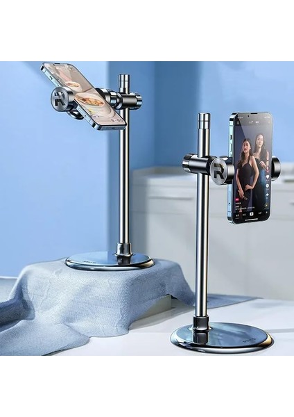 Profesyonel Açısı Ayarlanabilir Model A Sınıfı Malzeme Döner Akıllı Telefon Masaüstü Yayıncı Kick Youtuber Cep Telefon Tutucu Xgzb-01