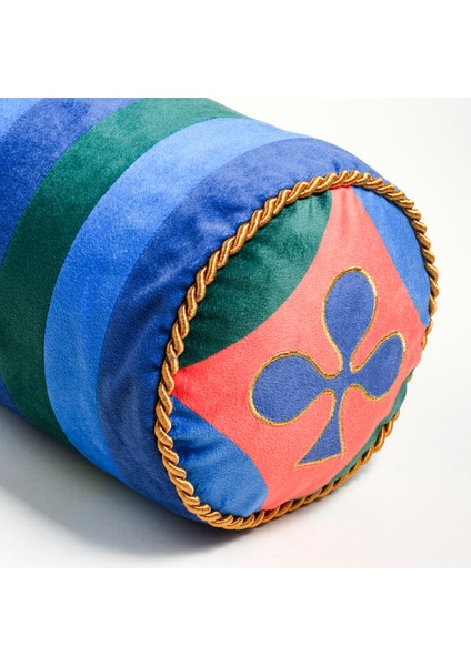 Hansı Dijital Baskılı Dolgulu Kırlent 17x47 Cm Yeşil - Mavi