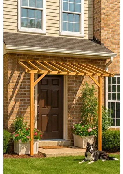 Ahşap Pergola Çardak 6 Kişilik Çam Ağacından Gölgelik Bahçe Mobilyası 300x180 cm indirimleri