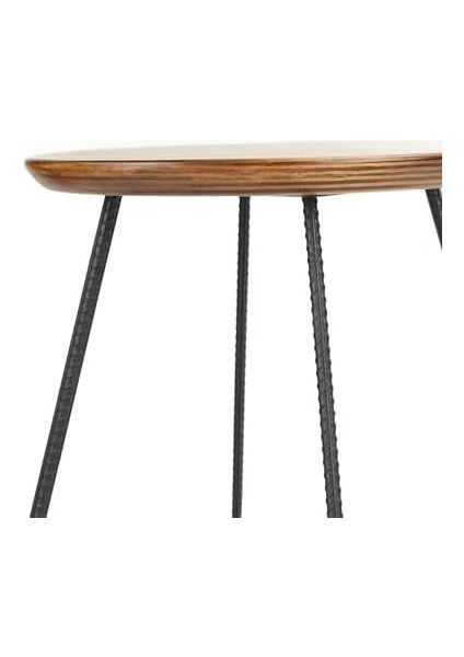 Ahşap 47 cm - Metal Ayaklı - Nervürlü Demir - Yuvarlak Kontrplak Oturma Yeri fiyatları