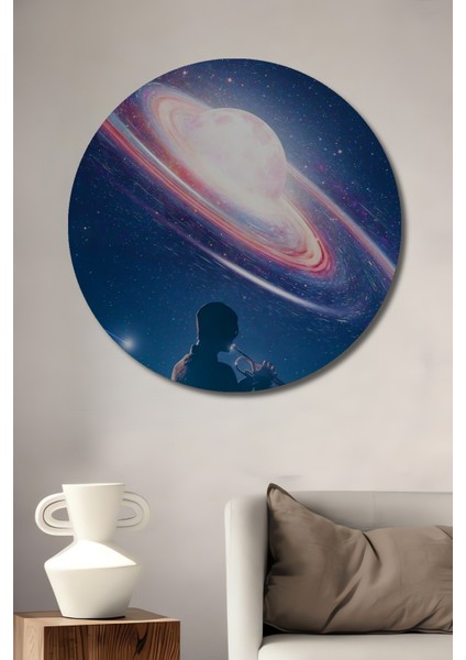 Dekoratif Ahşap Yuvarlak Tablo Gezegenin Ezgisi