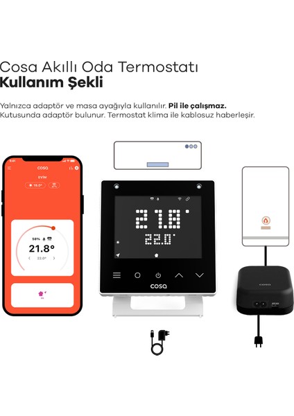 Akıllı Oda Termostatı Kablosuz Kombi ve Klima Kontrolü V5 fırsatları