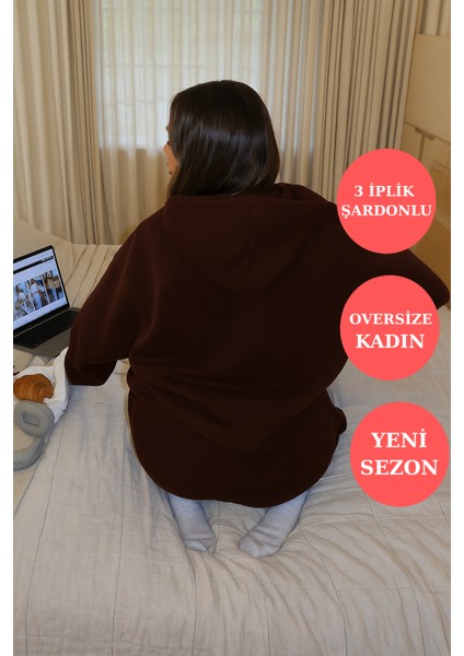 Q-4008 Kapüşonlu Üç Ip Şardonlu Sweat