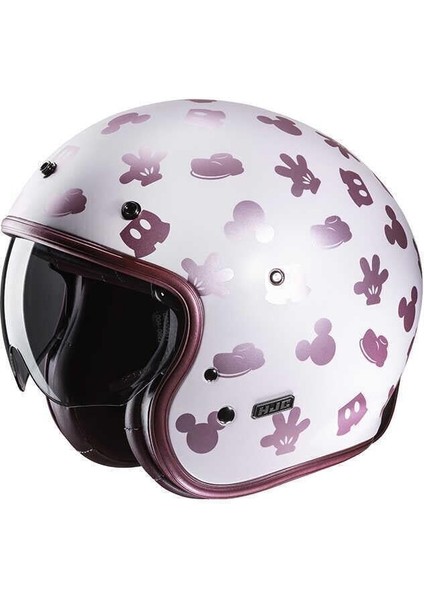 V31 Açık Motosiklet Kaskı Disney Mickey MC8SF