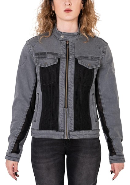 Thebikerjeans Silver Ice Korumalı File Motosiklet Kot Montu Kadın