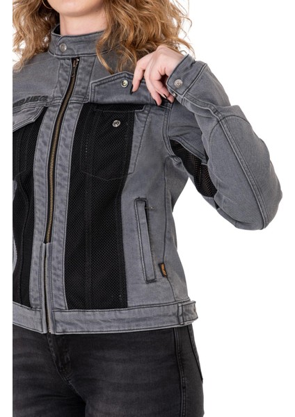 Thebikerjeans Silver Ice Korumalı File Motosiklet Kot Montu Kadın fiyatları