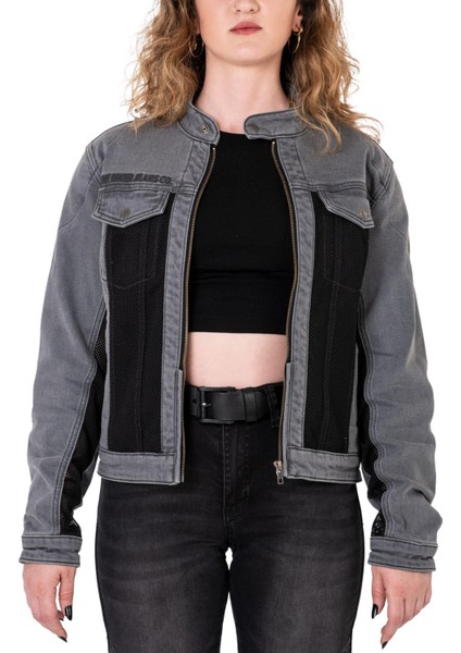 Thebikerjeans Silver Ice Korumalı File Motosiklet Kot Montu Kadın modelleri