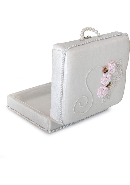 Kadife Süngerli Güllü Dantelli Çeyizlik Bohça Sandığı fırsatları