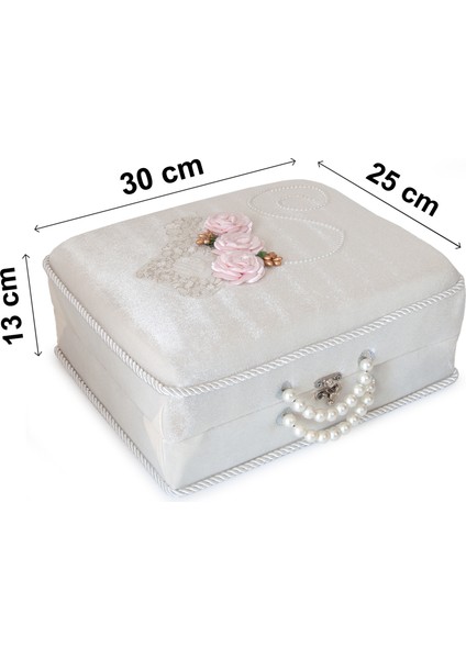 Kadife Süngerli Güllü Dantelli Çeyizlik Bohça Sandığı indirimleri