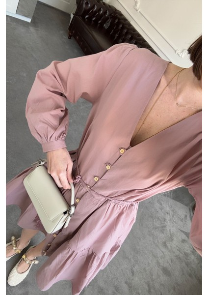 Vual Varanlı Orj Elbise- Lila