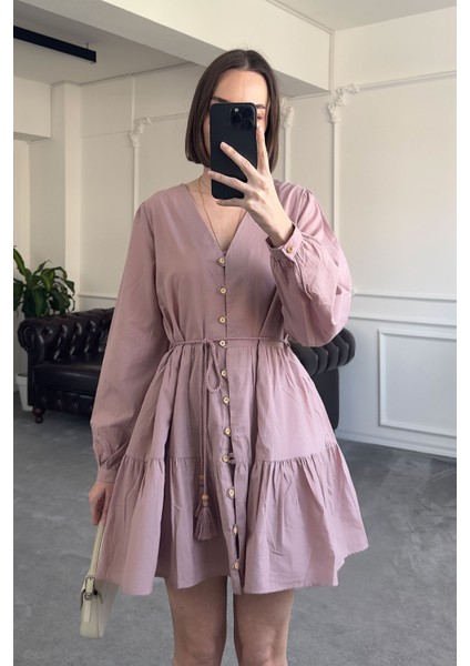 Vual Varanlı Orj Elbise- Lila