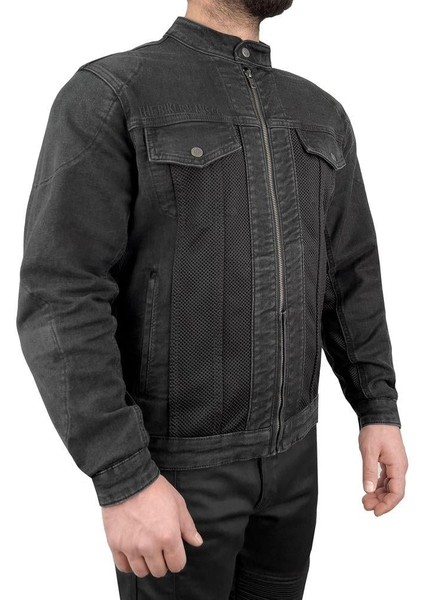 Thebikerjeans Grey Ice Korumalı File Motosiklet Kot Montu Erkek modelleri