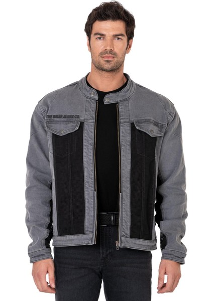 Thebikerjeans Silver Ice Korumalı File Motosiklet Kot Montu Erkek fırsatları