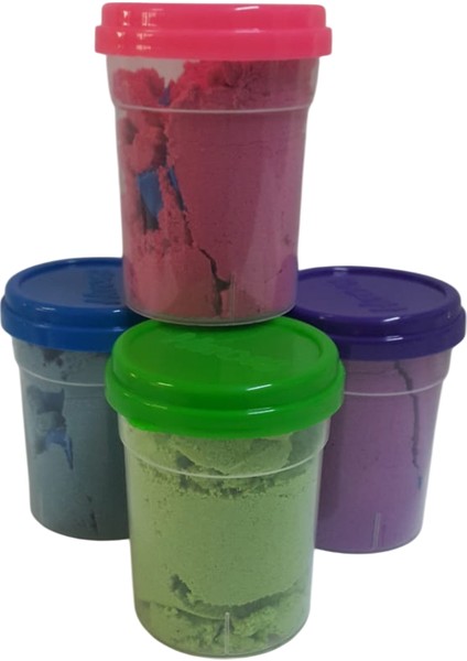 4*200 gr Kinetik Kum 4 Adet Hayvan Kalıp Hediyeli