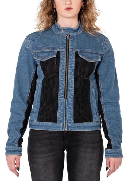 Thebikerjeans Blue Ice Korumalı File Motosiklet Kot Montu Kadın