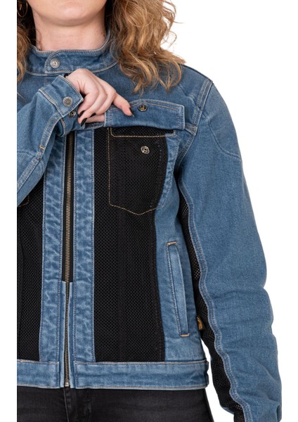 Thebikerjeans Blue Ice Korumalı File Motosiklet Kot Montu Kadın fiyatları